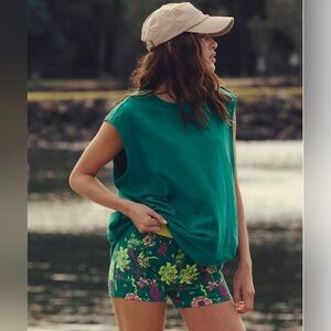 FP Movement by Free People Green Athletic Shorts Tropical Print